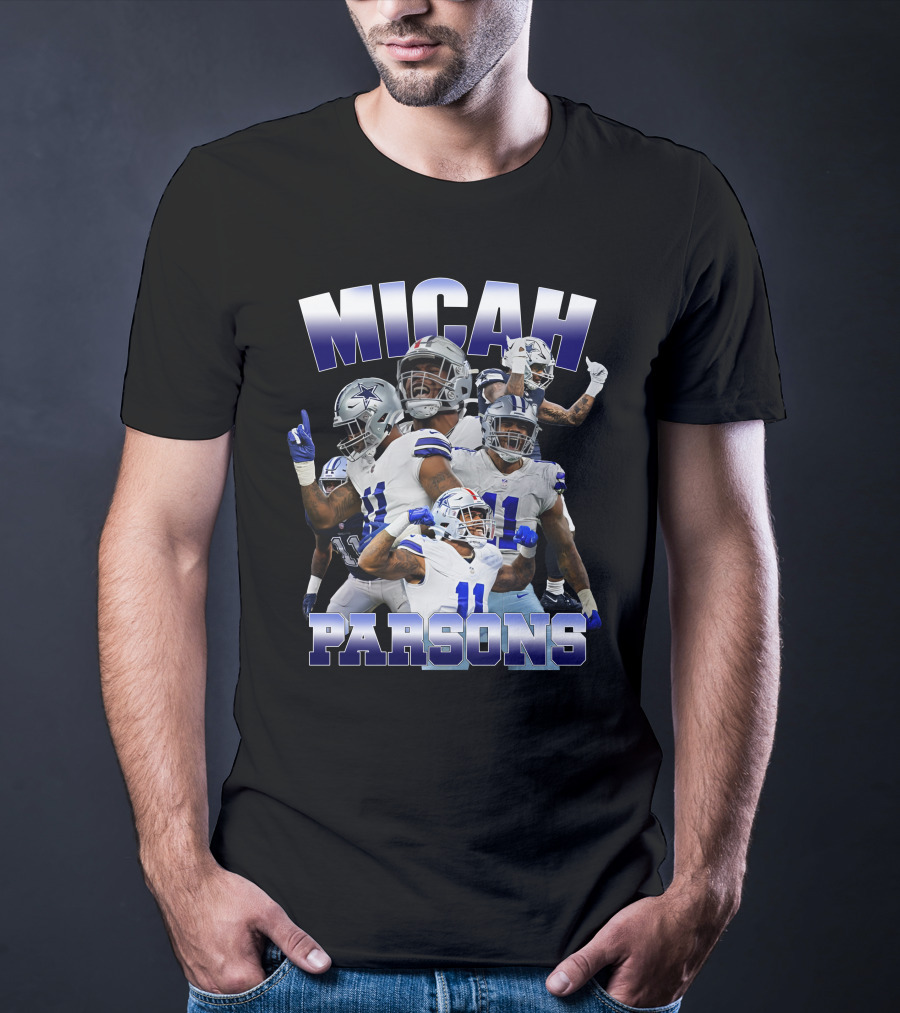 Micah Parsons Dallas Cowboys Football Athlete Montage T-Shirt