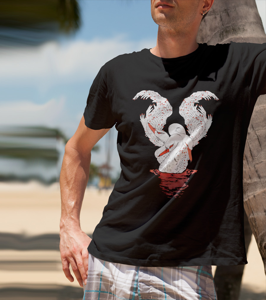 39Daph Swan Illustration White T-Shirt