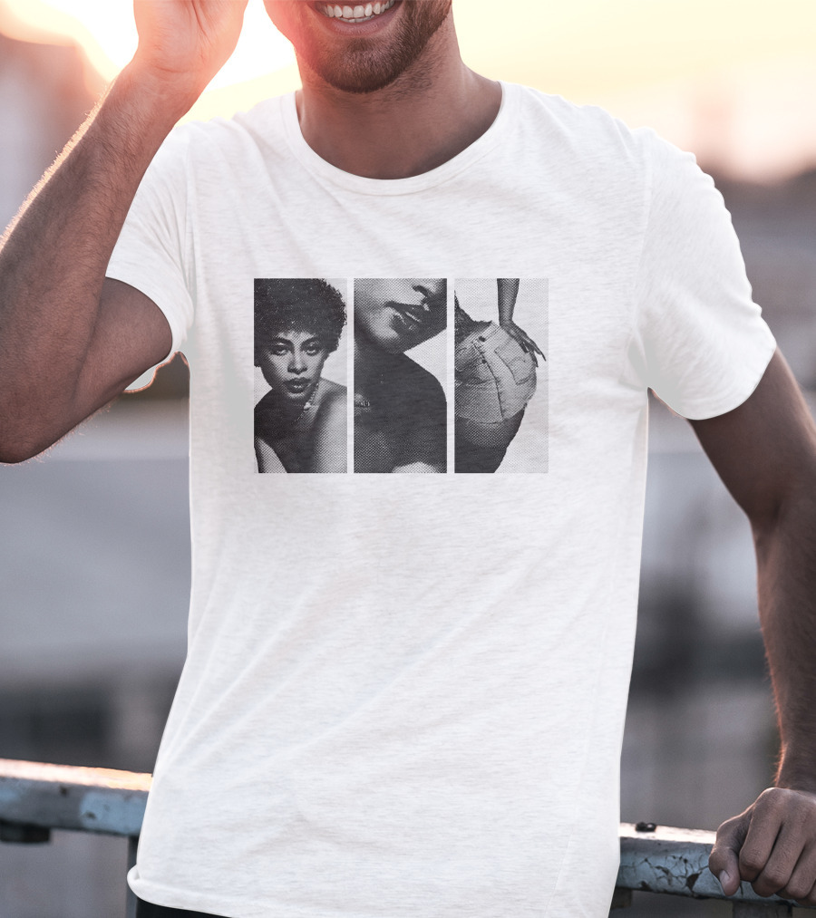 Ice Spices Shop Black And White Photo Triptych T-Shirt