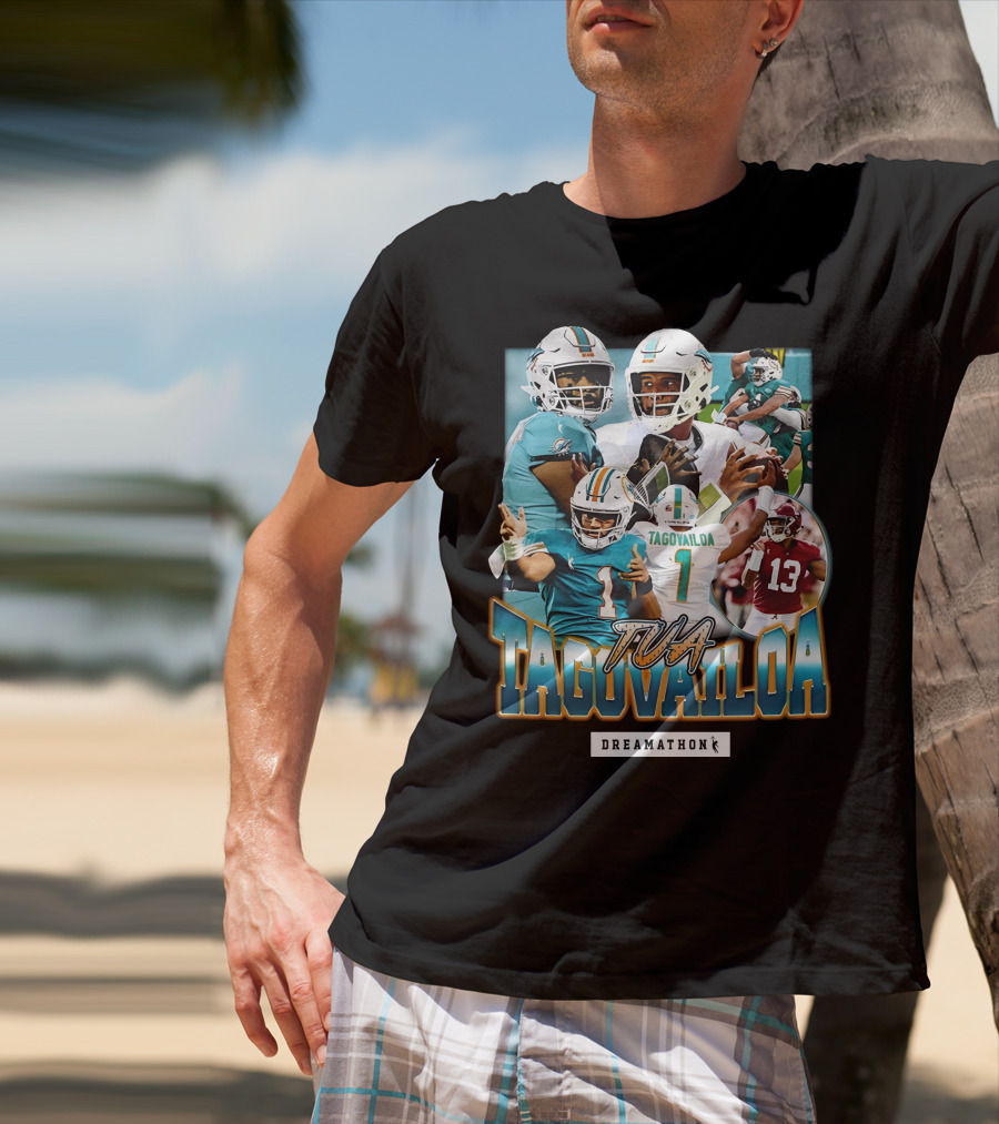 Tua Tagovailoa Dreamathon Quarterback Highlights NFL Football Action T-Shirt