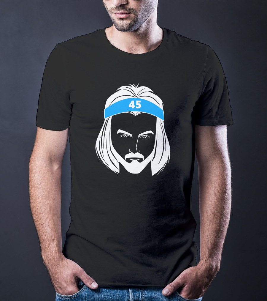 Caleb Love Wears Brady Manek 45 Headband Stencil T-Shirt