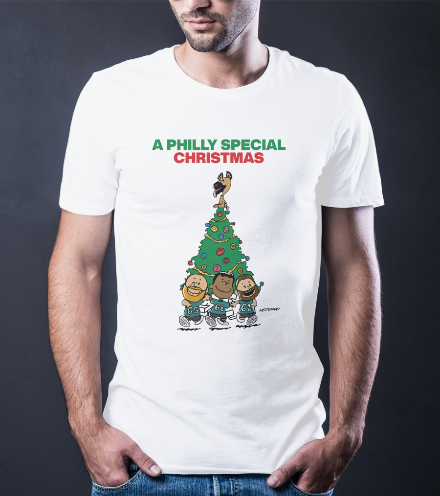 A Philly Special Christmas Festive Tree And Football Trio T-Shirt