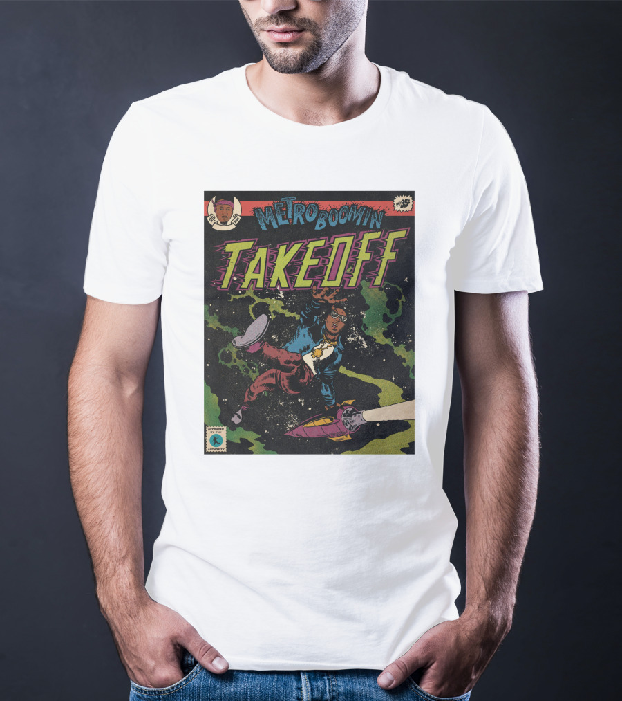 Metro Boomin Takeoff Comic Style Space Adventure T-Shirt