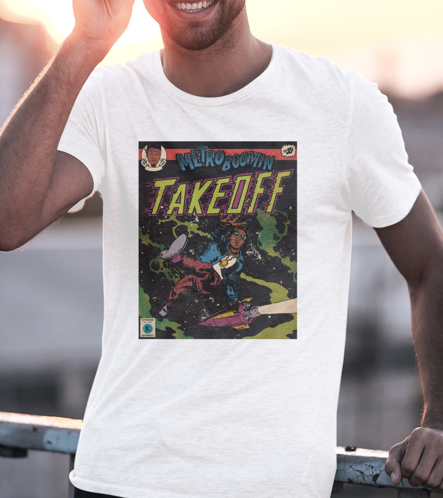Metro Boomin Takeoff Comic Style Space Adventure T-Shirt