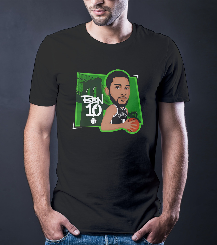 Nbacentral Ben Simmons Ben 10 Brooklyn Nets Cartoon Basketball T-Shirt
