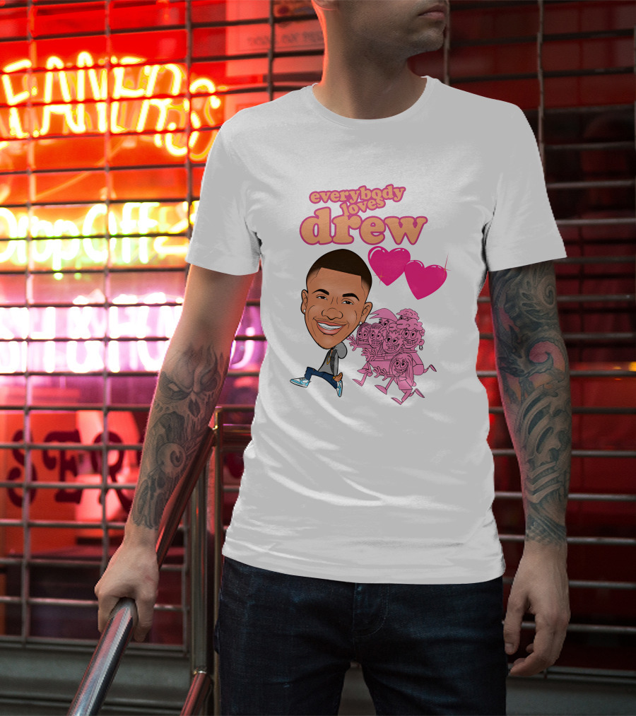 Tdashrich Tequan Richmond Everybody Loves Drew Hearts Cartoon Characters T-Shirt