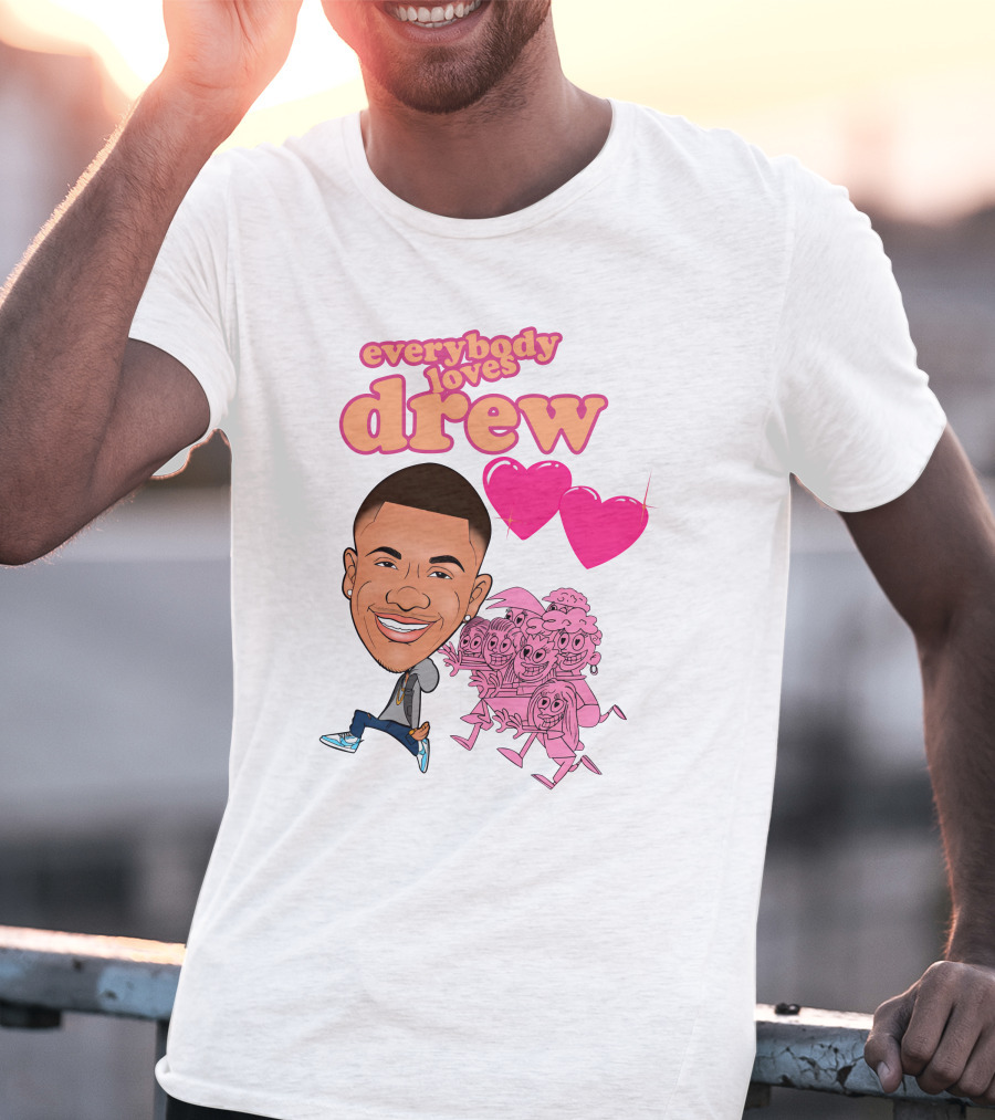 Tdashrich Tequan Richmond Everybody Loves Drew Hearts Cartoon Characters T-Shirt