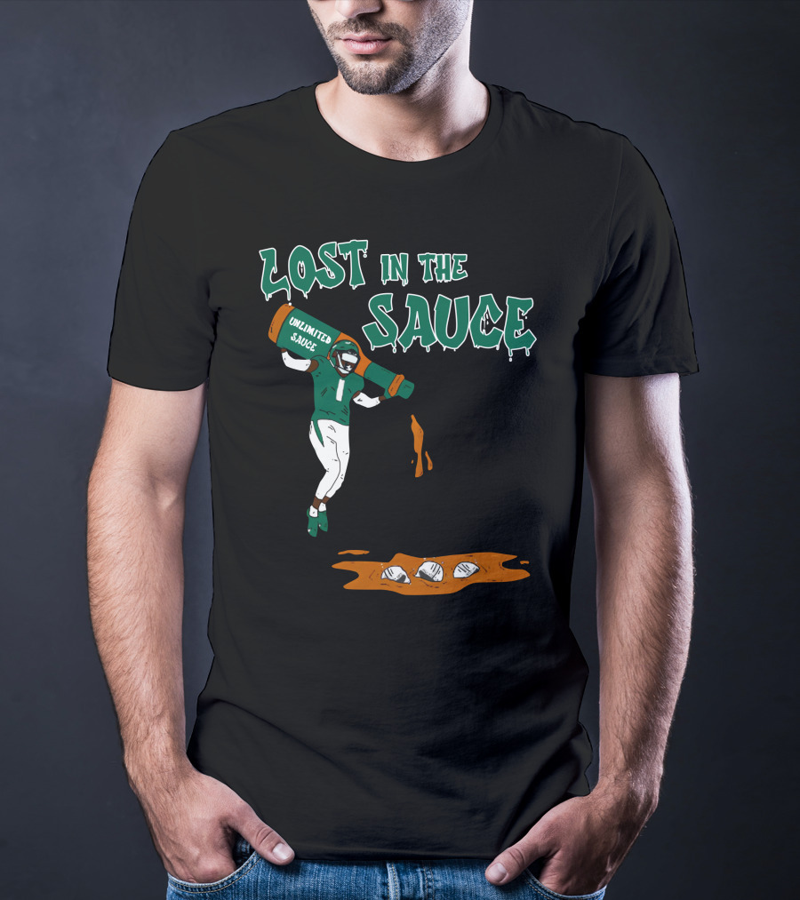 Lost In The Sauce Iamsaucegardner With Unlimited Sauce Football Player T-Shirt