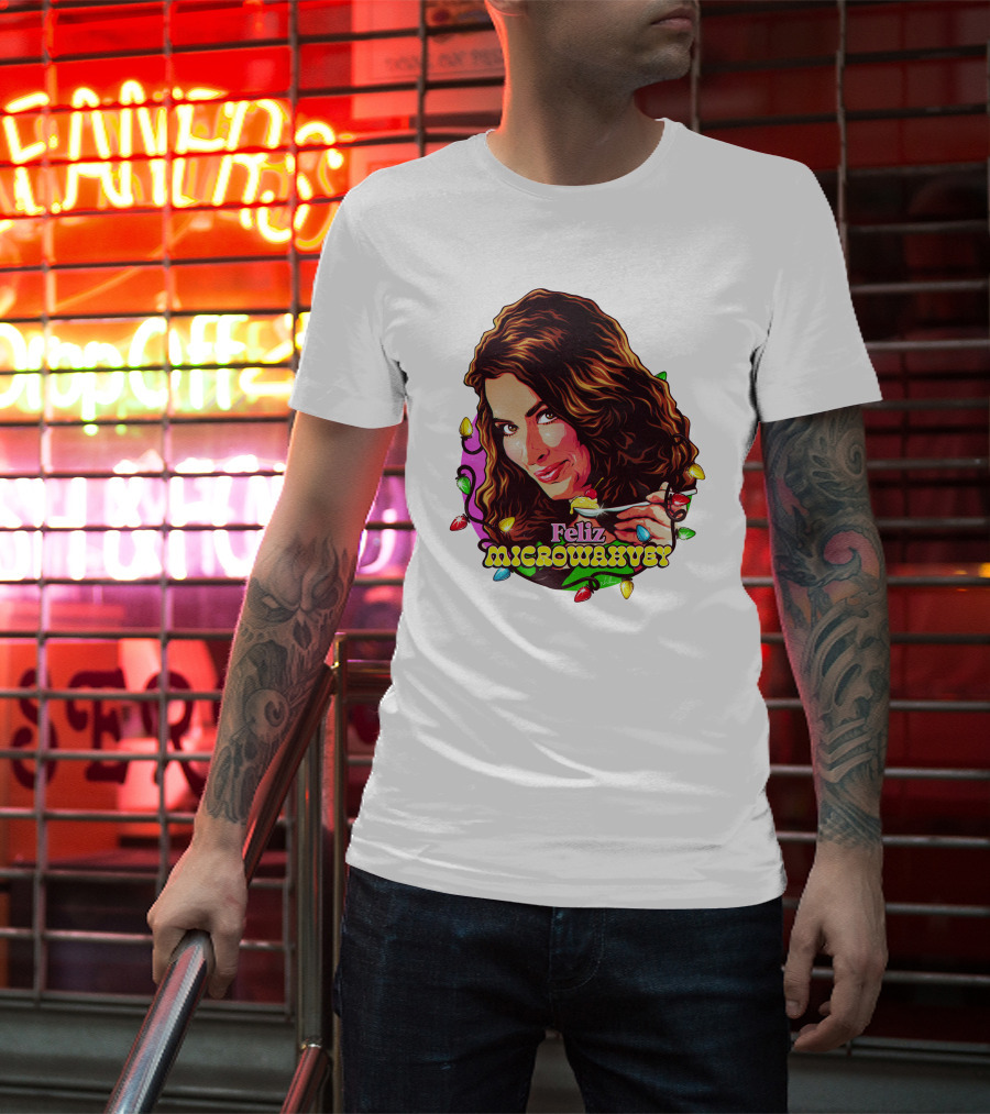 Nordacious Feliz Microwahvey Christmas Lights T-Shirt