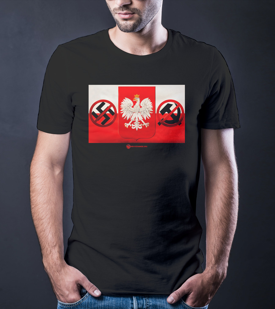 WeAreChange.org The Polish Spirit Anti-Swastika Anti-Communism Eagle T-Shirt