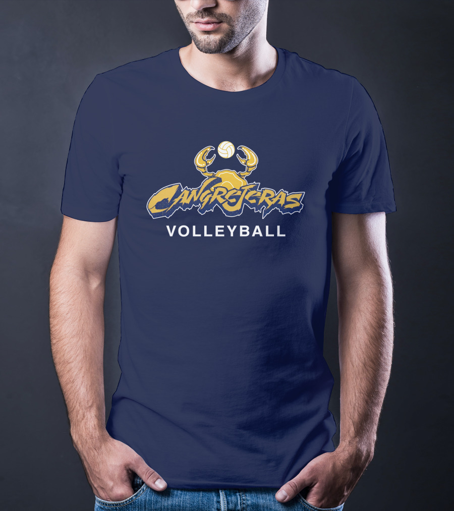 Cangrejeras Volleyball Team Logo With Crab And Volleyball T-Shirt