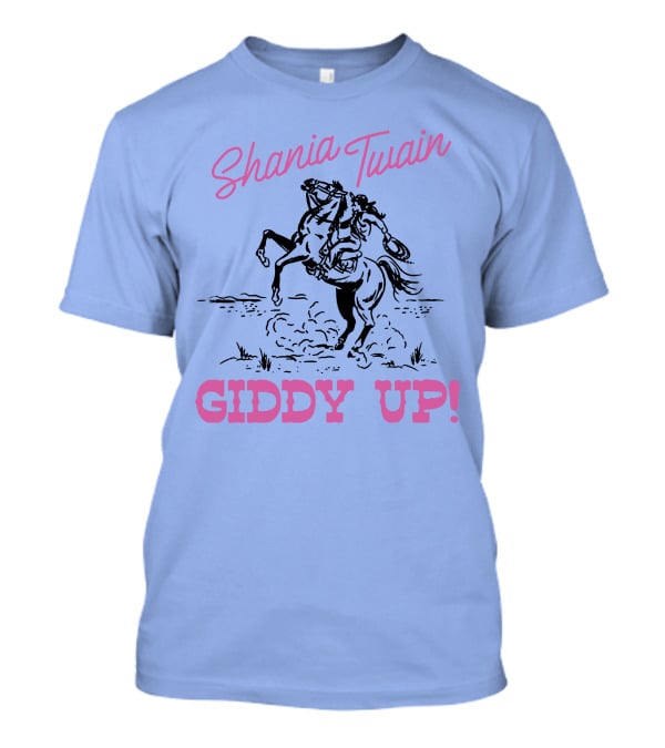 Shania Twain Giddy Up Riding Horse Sketch T-Shirt