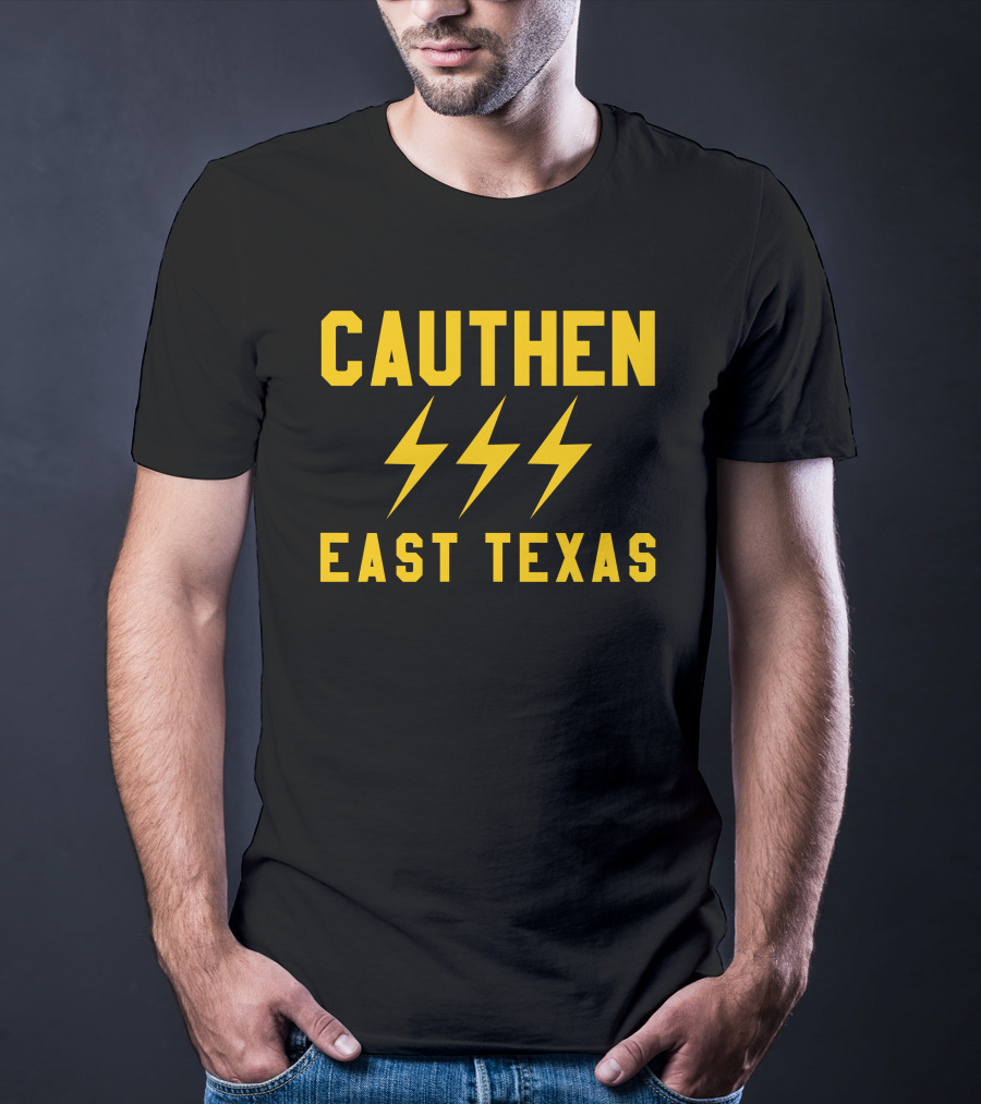 Cauthen East Texas Lightning Bolt Motif T-Shirt