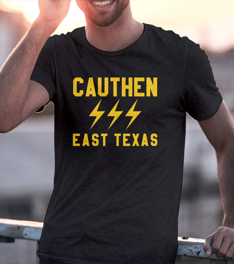 Cauthen East Texas Lightning Bolt Motif T-Shirt