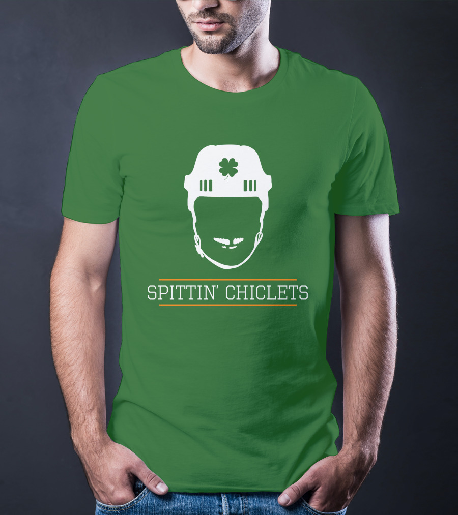 Spittin Chiclets Hockey Helmet Clover Green T-Shirt
