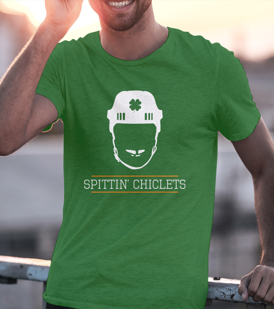 Spittin Chiclets Hockey Helmet Clover Green T-Shirt