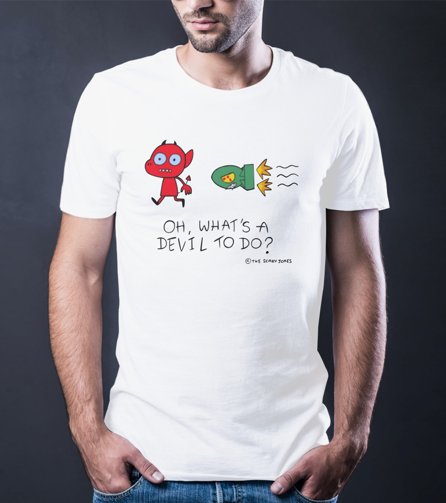 Oh What's A Devil To Do The Scary Jokes Rocket Devil Red Character T-Shirt