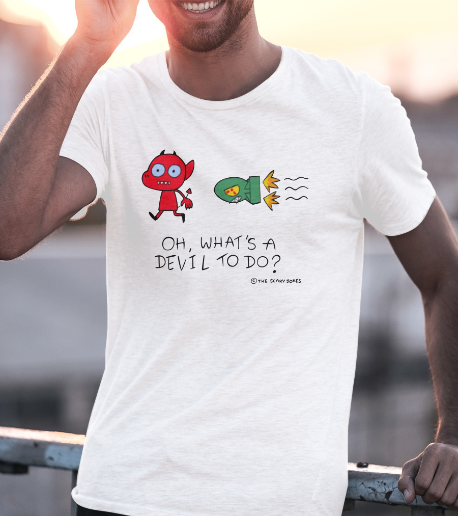 Oh What's A Devil To Do The Scary Jokes Rocket Devil Red Character T-Shirt