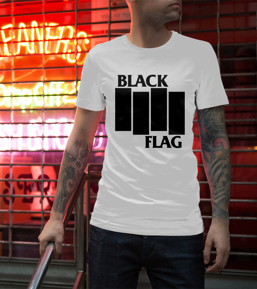Black Flag Band Iconic Bar T-Shirt
