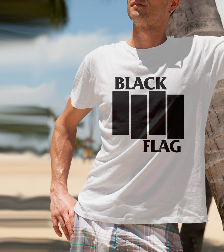 Black Flag Band Iconic Bar T-Shirt