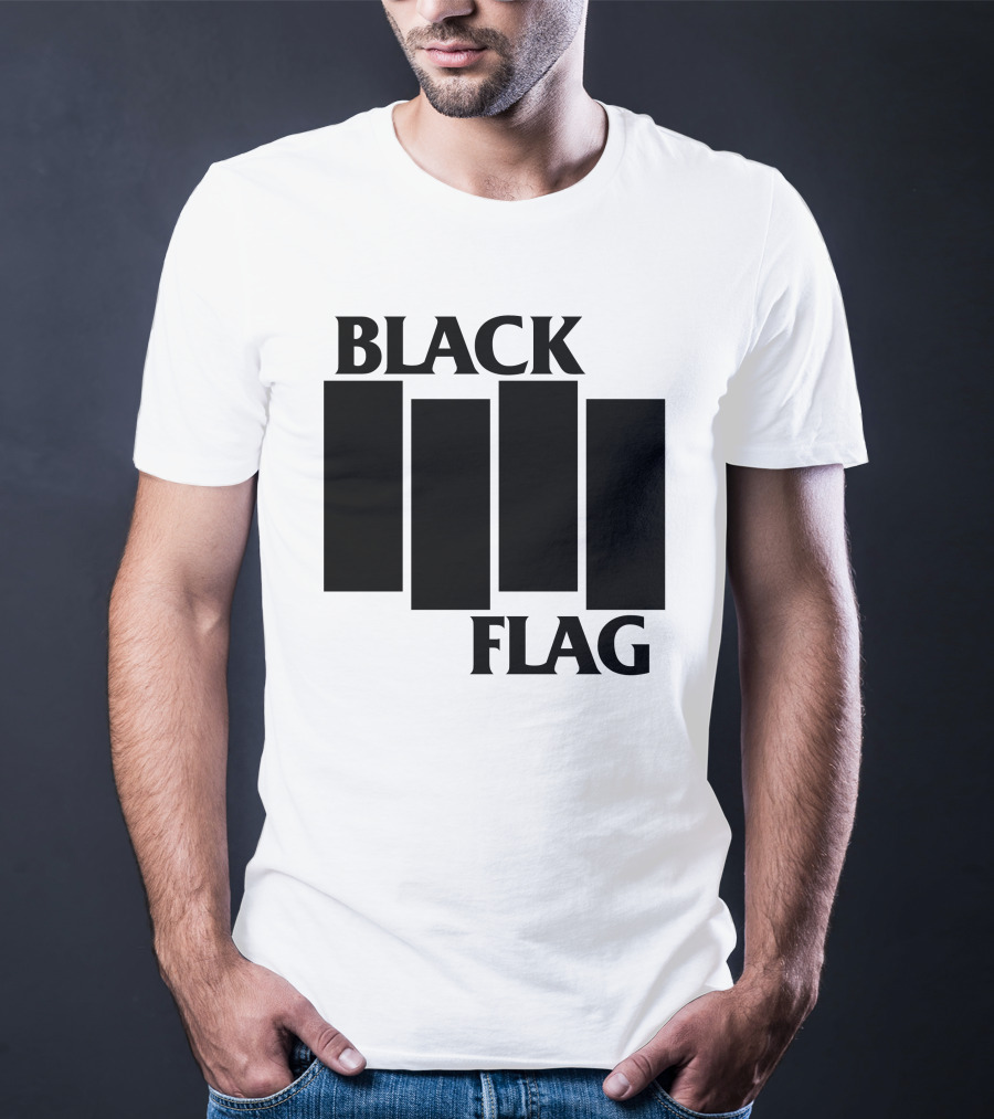 Black Flag Band Iconic Bar T-Shirt