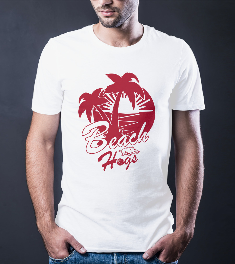 Beach Hogs Palms Sunset Razorbacks T-Shirt
