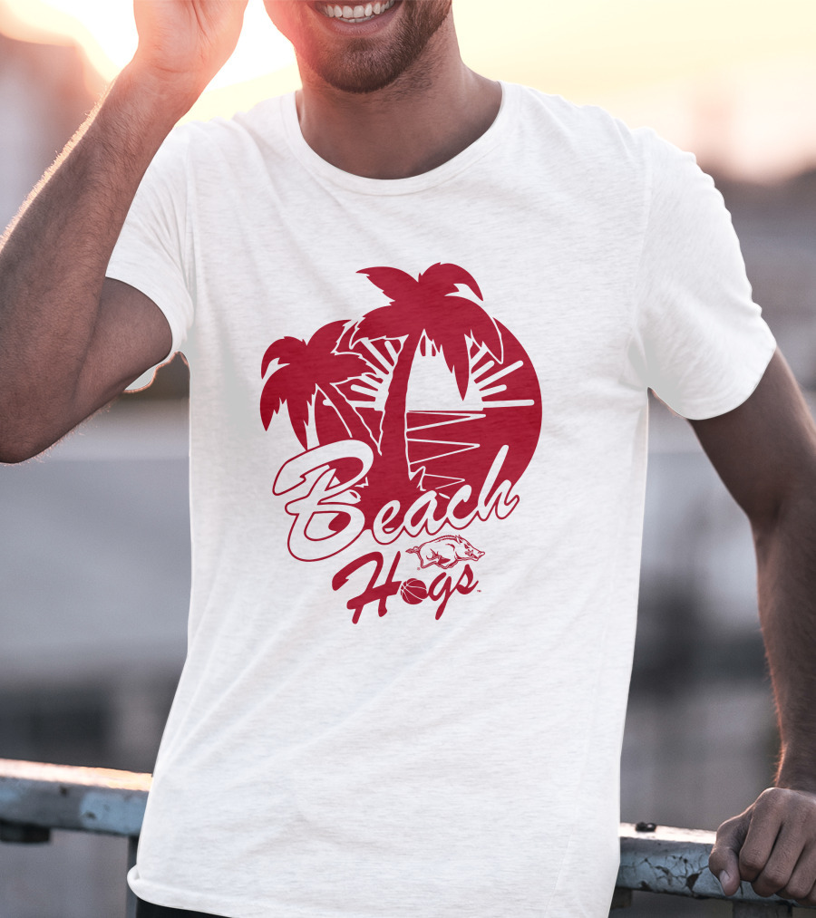 Beach Hogs Palms Sunset Razorbacks T-Shirt