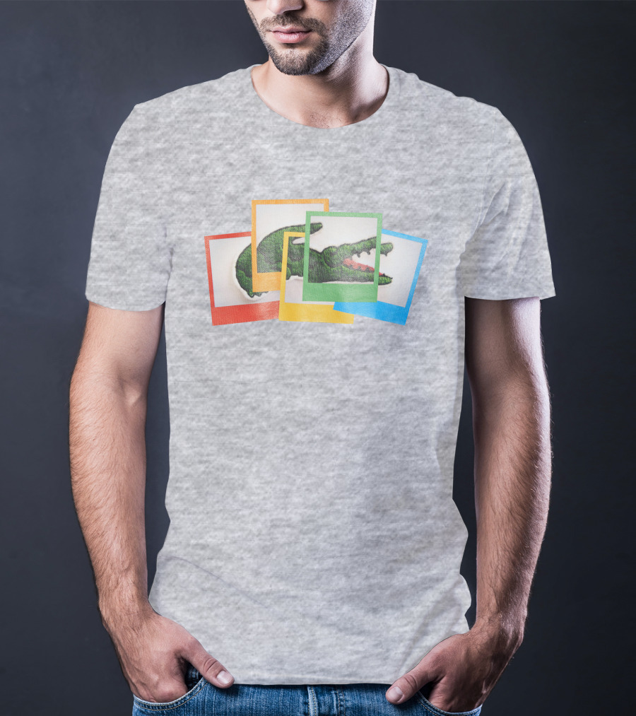 Lacoste X Polaroid Colorful Crocodile Overlapping Frames T-Shirt
