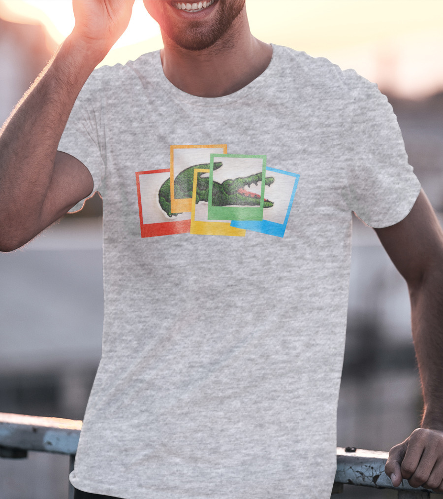Lacoste Live X Polaroid Loose Fit Multicolor Crocodile Frame T-Shirt