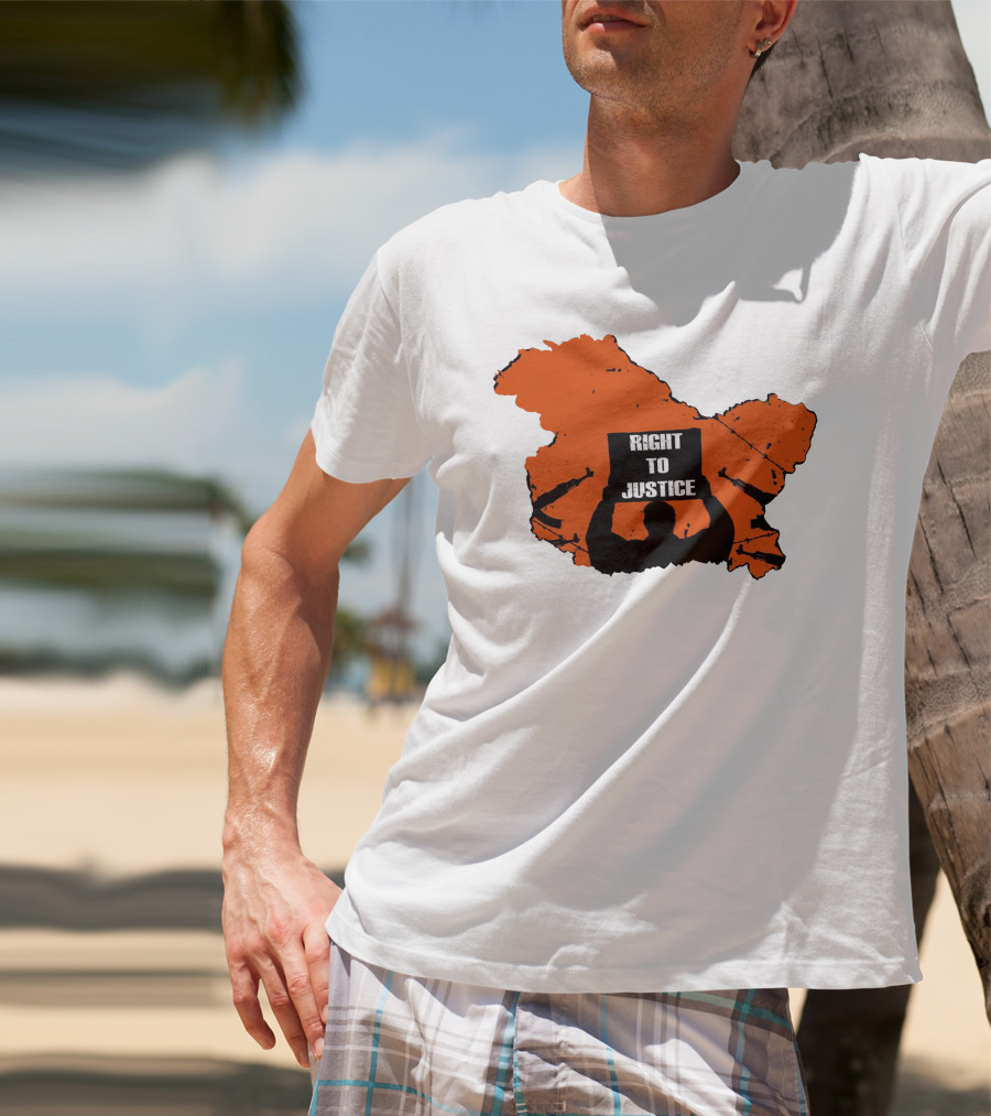 Right To Justice Protest Silhouette Inside Orange Map Shape T-Shirt