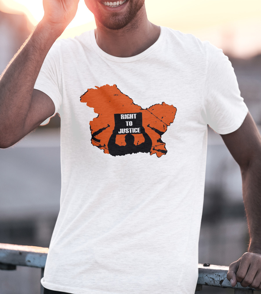 Right To Justice Protest Silhouette Inside Orange Map Shape T-Shirt