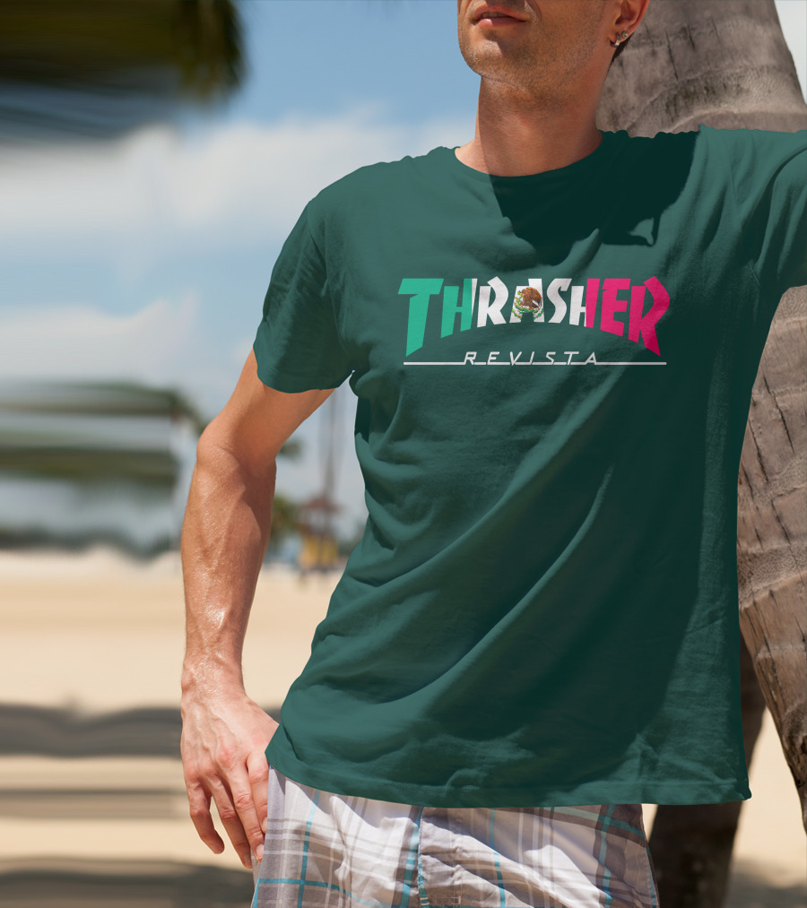 Thrasher Revista Mexican Flag Colors T-Shirt