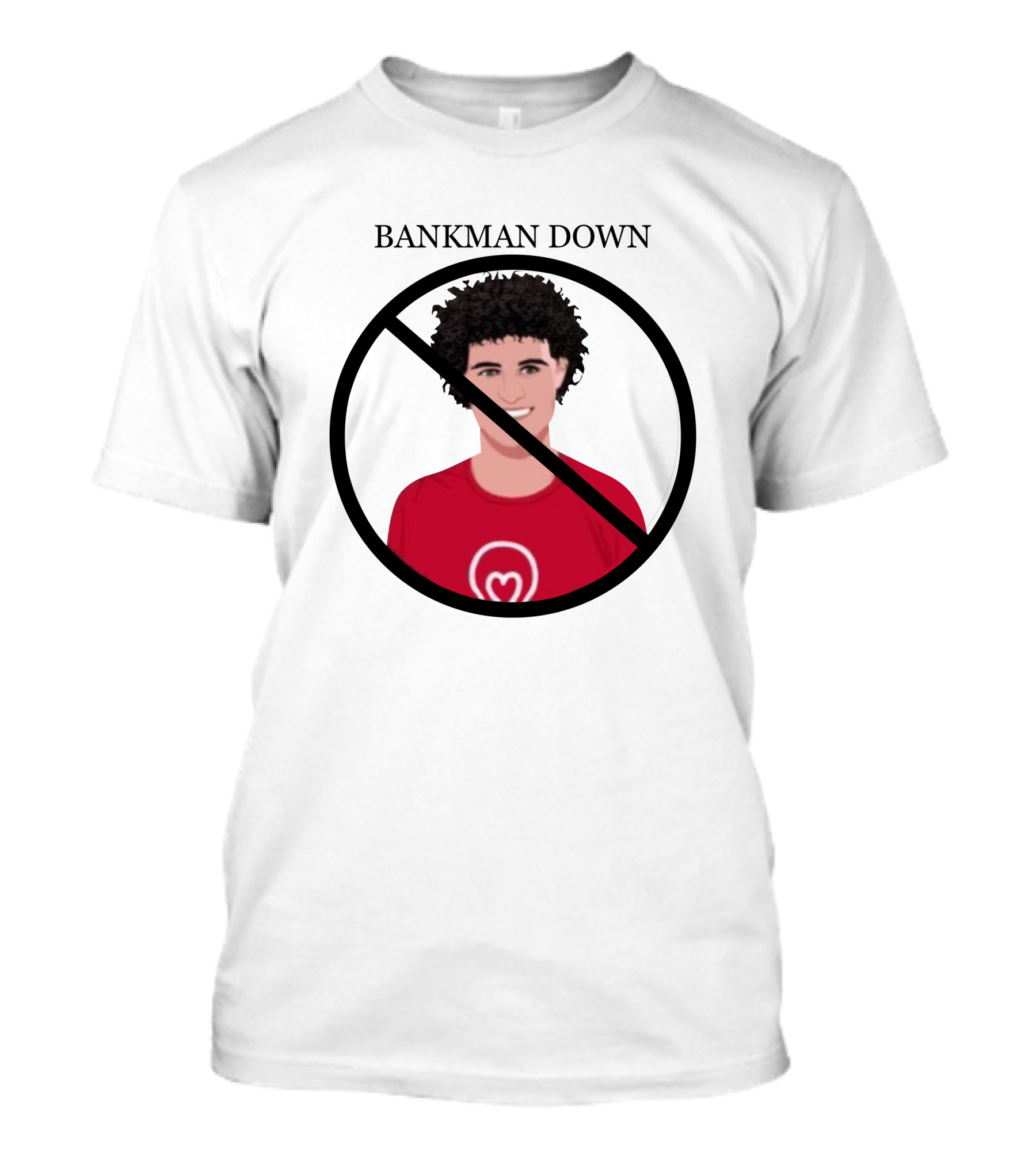 BANKMAN DOWN Red No Symbol Heart T-Shirt