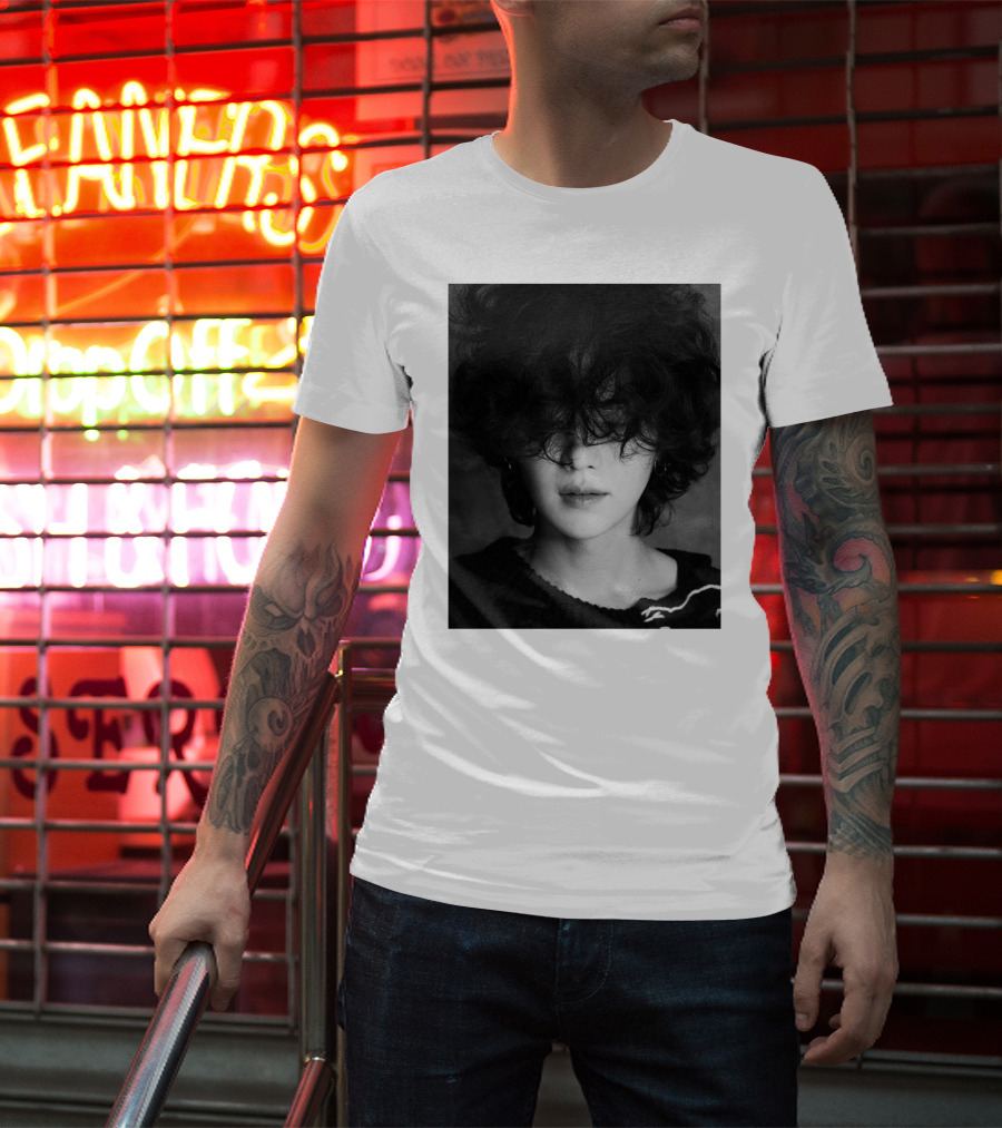 Suga Min Yoongi's Face Black And White Curly Hair T-Shirt