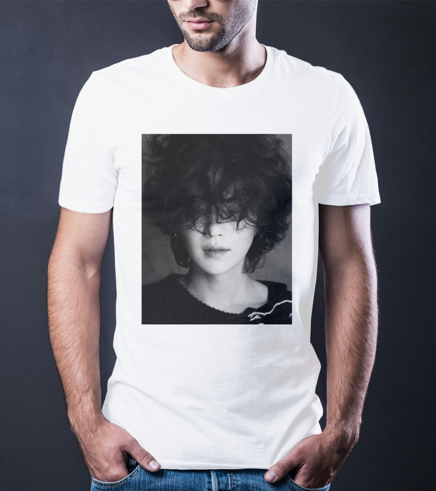 Suga Min Yoongi's Face Black And White Curly Hair T-Shirt