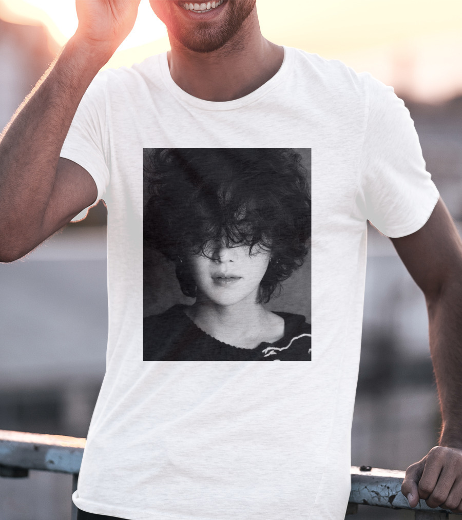 Suga Min Yoongi's Face Black And White Curly Hair T-Shirt