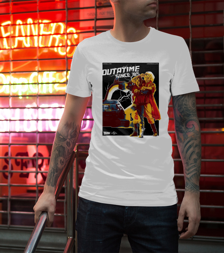 Dutatime Since '85 Back To The Future Michael J. Fox Christopher Lloyd Universal T-Shirt