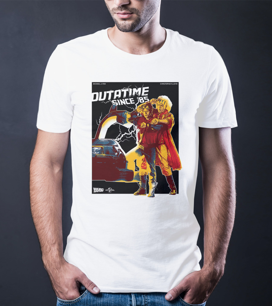 Dutatime Since '85 Back To The Future Michael J. Fox Christopher Lloyd Universal T-Shirt