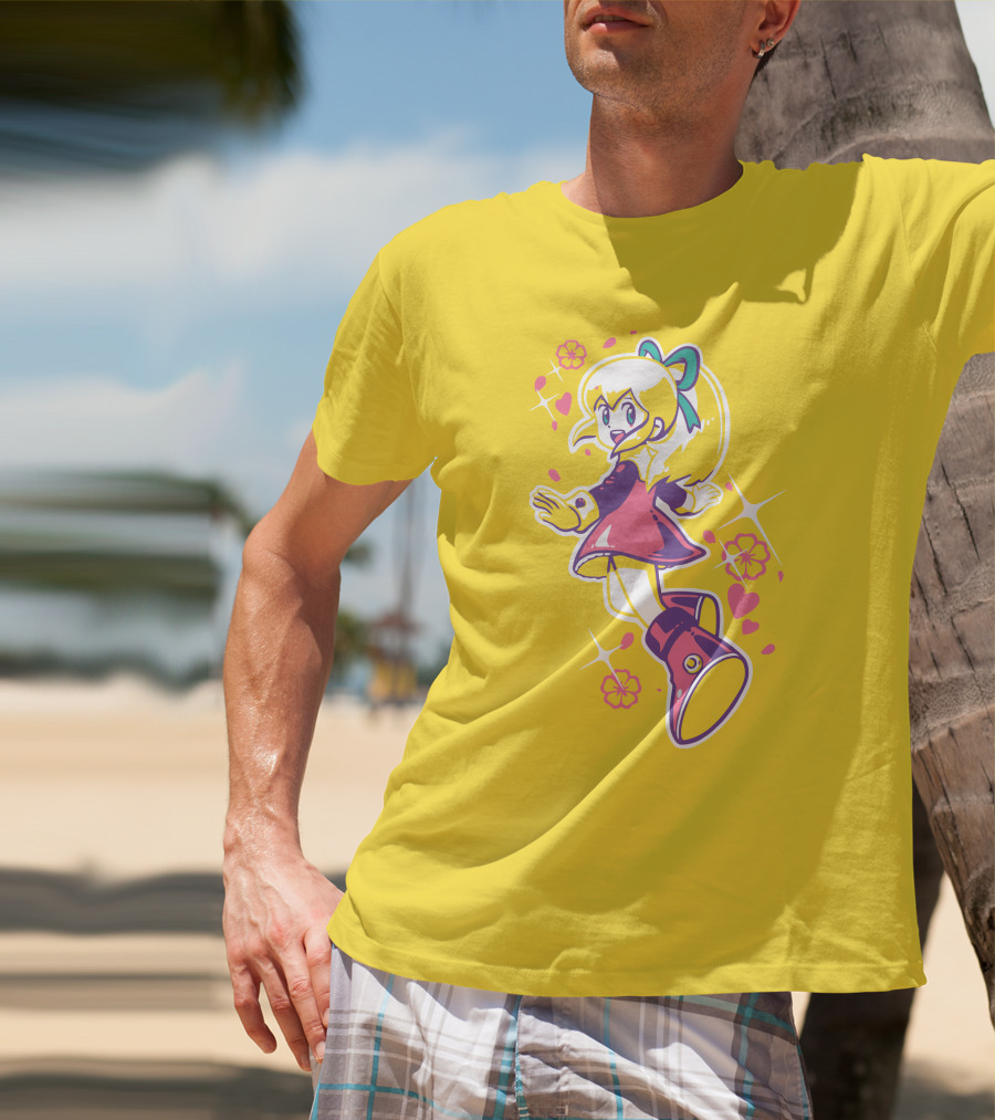 Good Luck Out There Cute Anime Girl With Flowers And Hearts T-Shirt