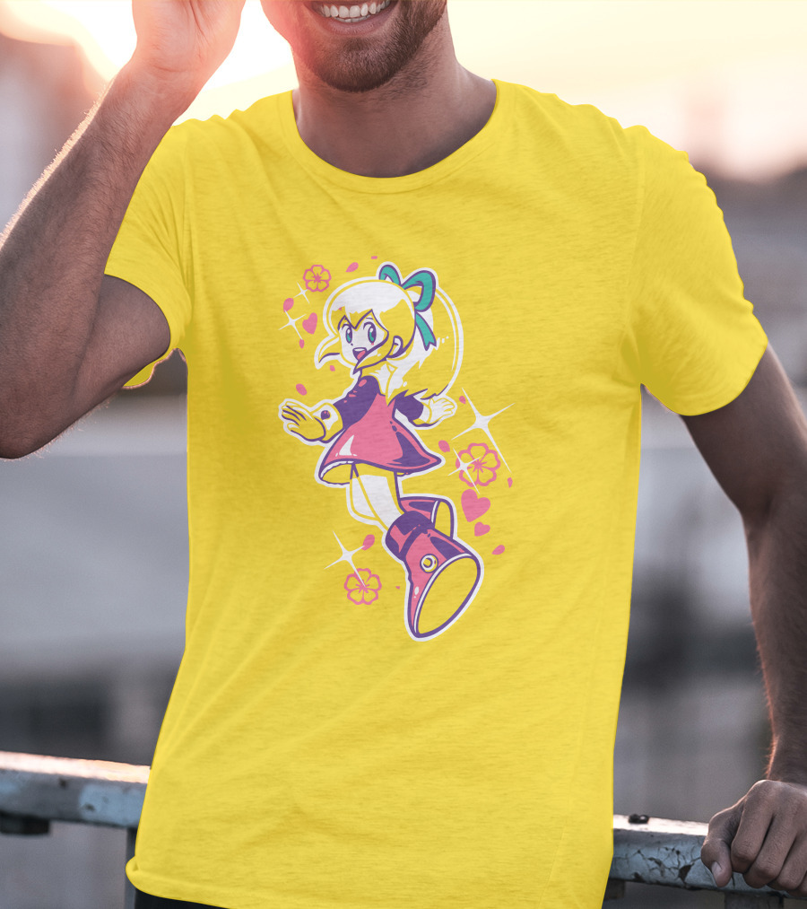 Good Luck Out There Cute Anime Girl With Flowers And Hearts T-Shirt