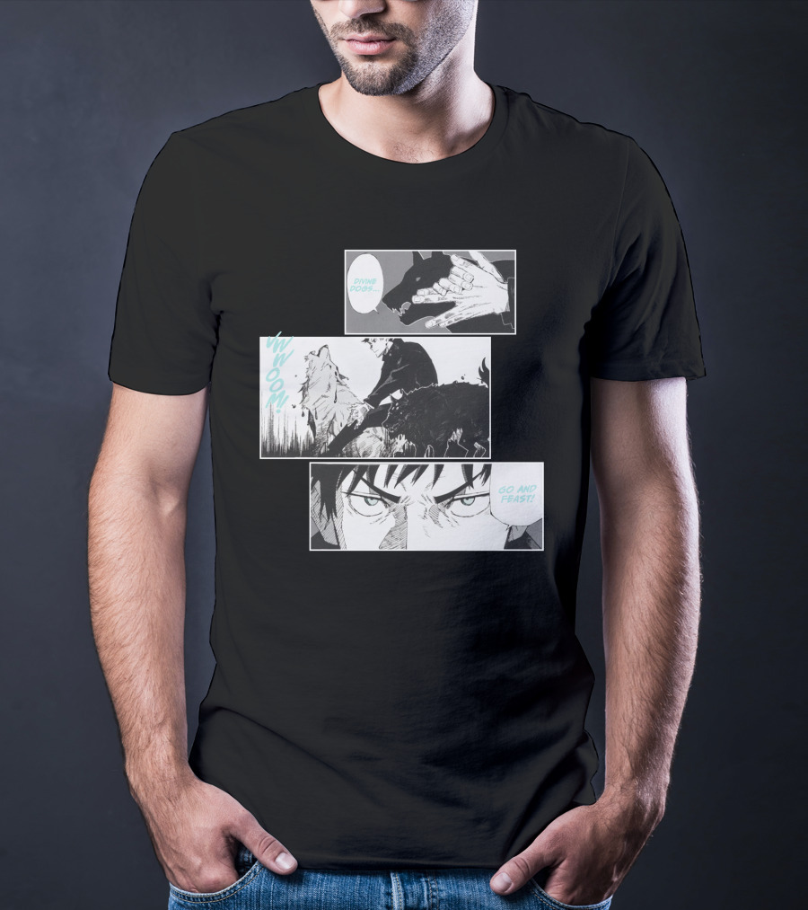Shonen Jump Jujutsu Kaisen Megumi Divine Dogs Go And Feast T-Shirt