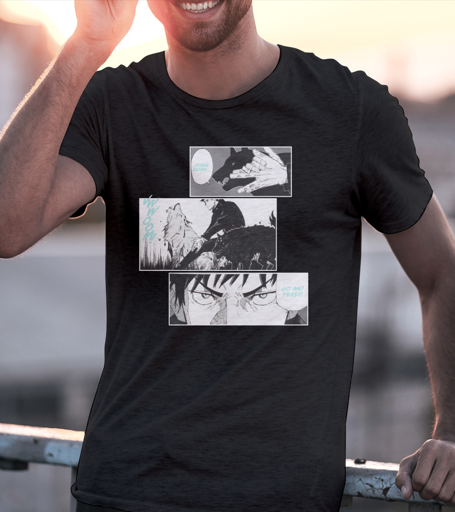 Shonen Jump Jujutsu Kaisen Megumi Divine Dogs Go And Feast T-Shirt