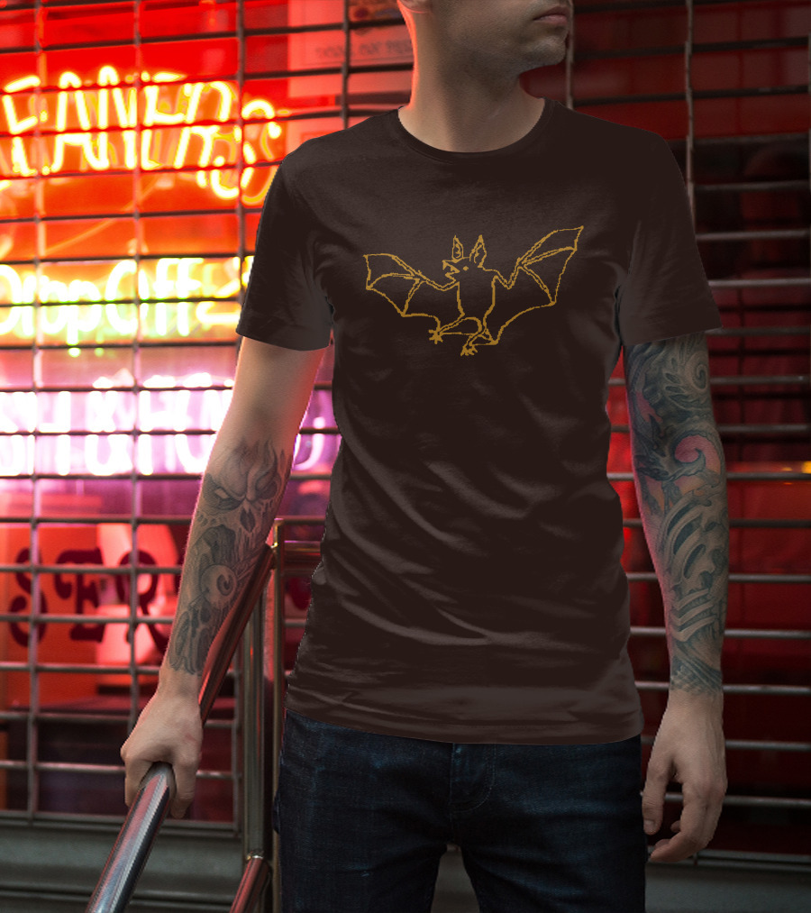 Cave Town Bat Sketch Knit T-Shirt