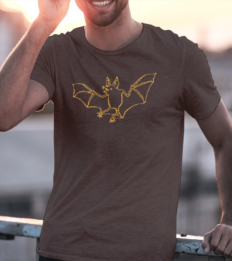 Cave Town Bat Sketch Knit T-Shirt