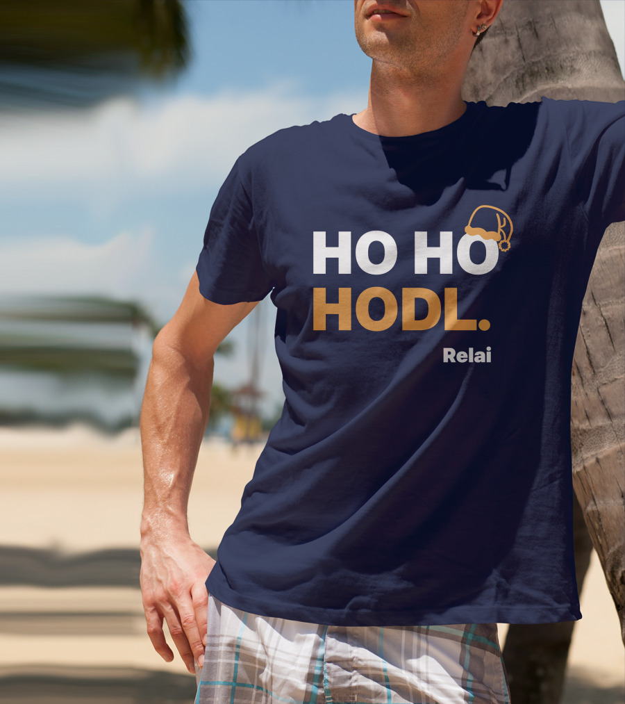 Ho Ho Hodl Relai Christmas Santa Hat Bitcoin T-Shirt