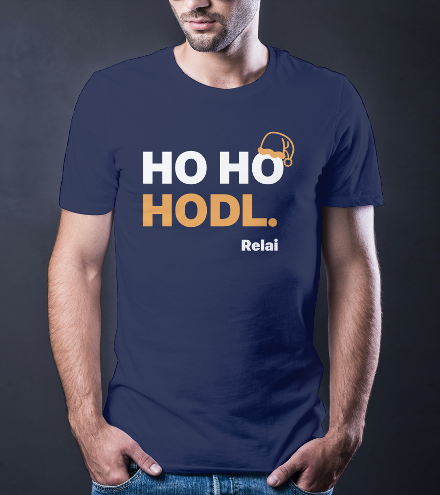 Ho Ho Hodl Relai Christmas Santa Hat Bitcoin T-Shirt