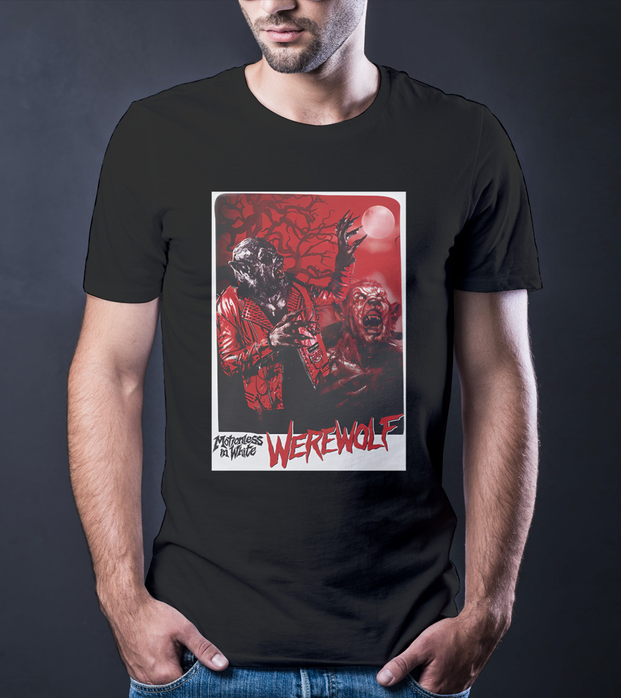 Motionless In White Werewolf Colortest Lurking In The Dark Red Moon Horror Scene T-Shirt
