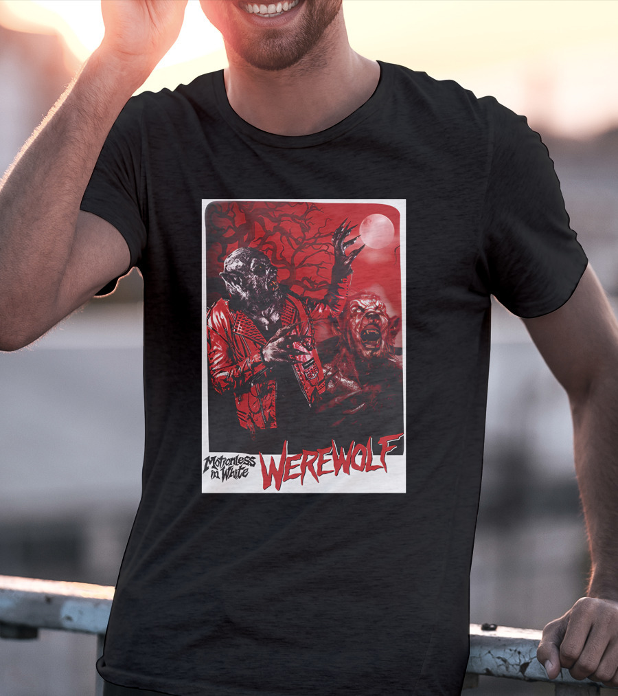 Motionless In White Werewolf Colortest Lurking In The Dark Red Moon Horror Scene T-Shirt