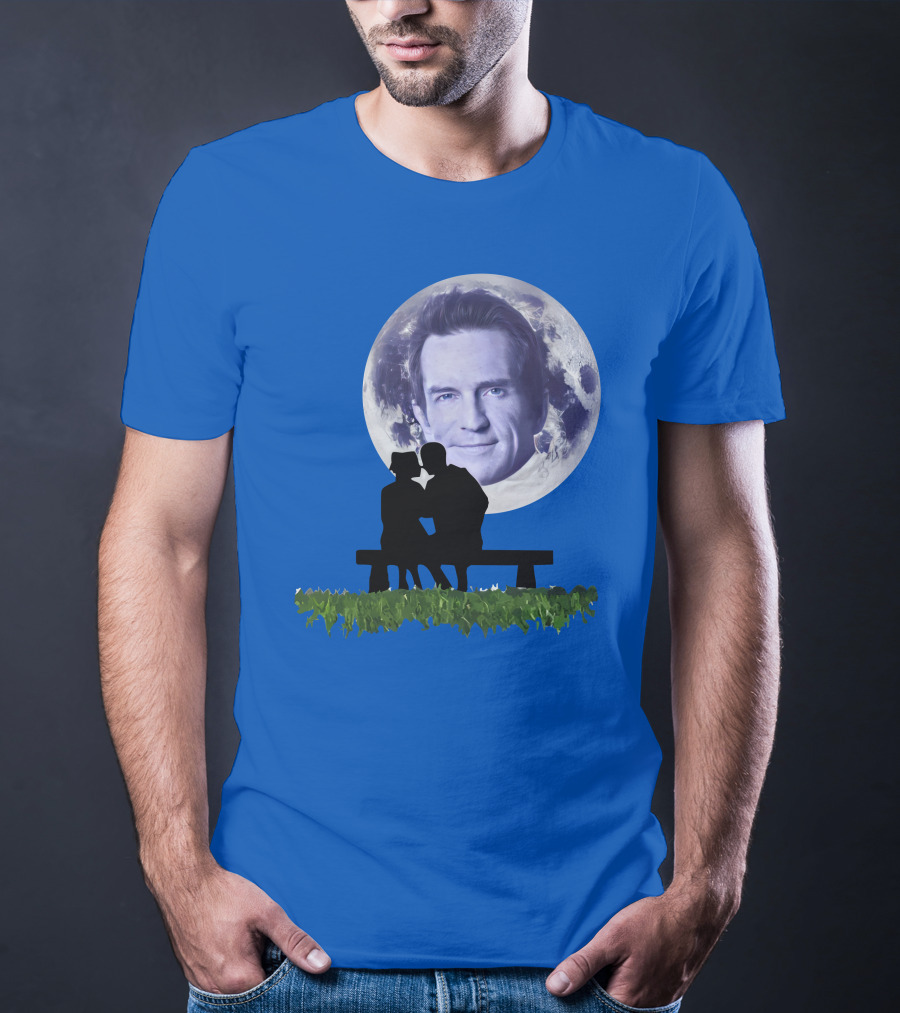Beneath The Probst Moon Romantic Silhouette Bench Scene T-Shirt