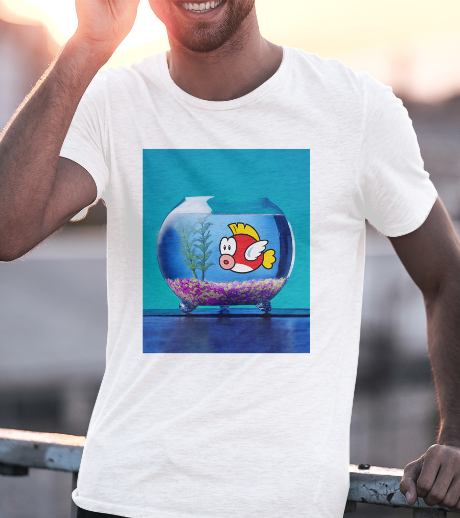 Nintendo Mario Cheep Cheep Fish Bowl T-Shirt